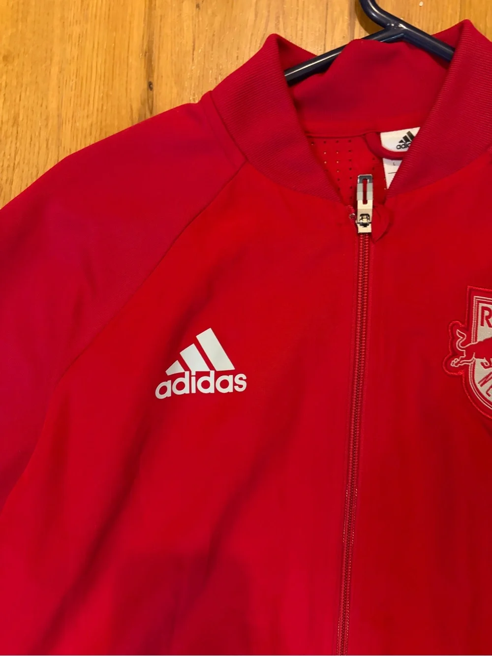 Adidas New York Red Bulls MLS Track Jacket Sz L ClimaCool
